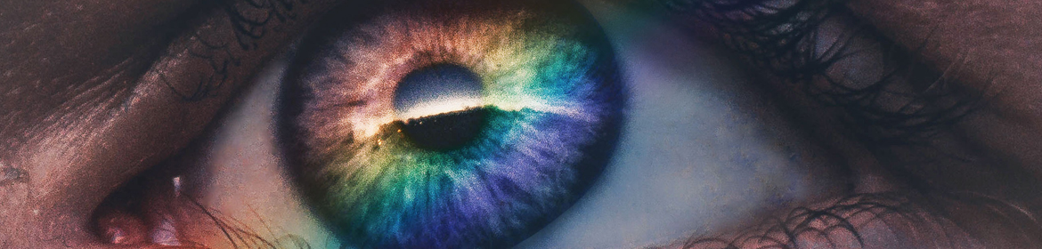 Photo of eye with colours