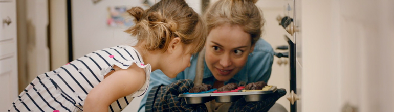 Mum and daughter baking