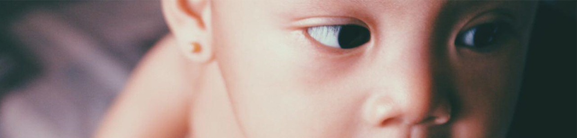 Baby's eyes close up