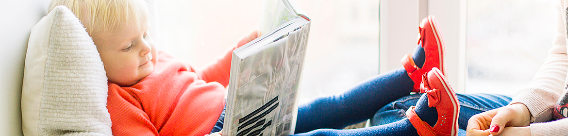 Child reading a book