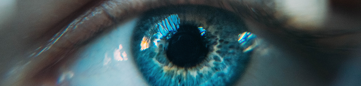 Close up of blue eye