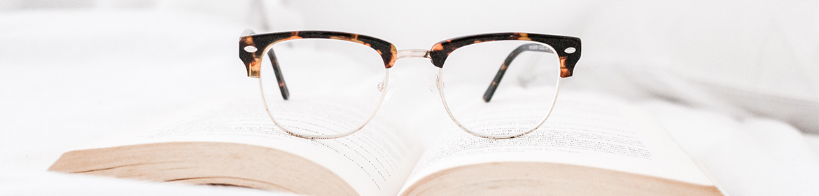 Glasses on a book