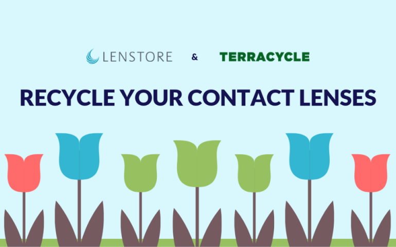 lenstore logo with flowers and terracycle for recycling