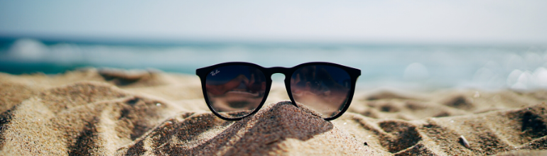 sunglasses on a beach