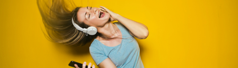 woman listening to music