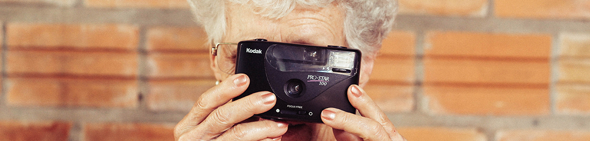 Woman holding a camera