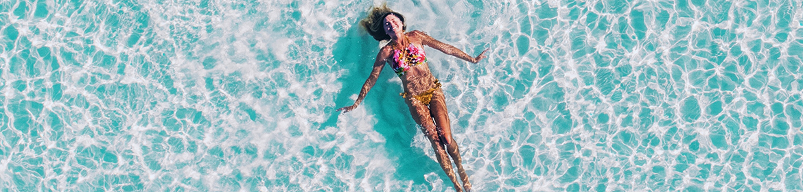 Woman swimming in the sea