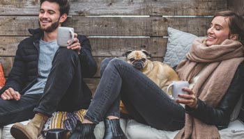 Young people having coffee