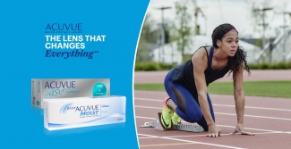 Acuvue products and Katarina Johnson-Thompson