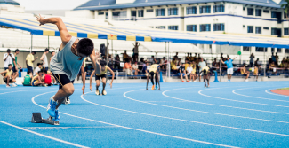 Man running in race