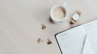 New year's goals written in notepad