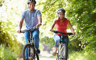 couple on a bike ride