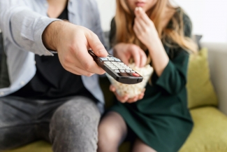 Couple watching TV