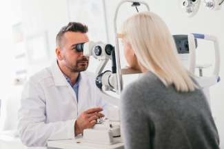 Optician Performing an eye tests