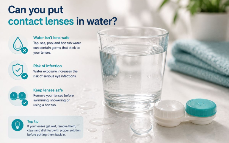 Can you put contact lenses in water?