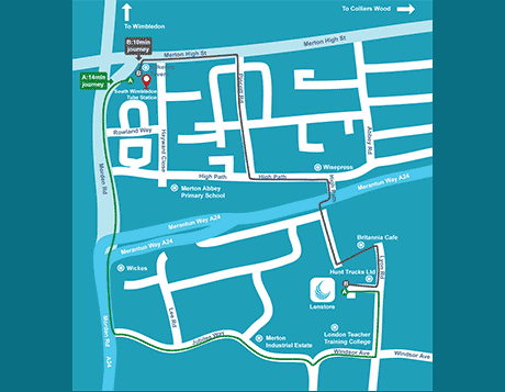 Lenstore, Wimbledon Map